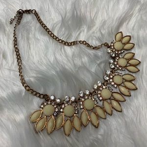 Beige Diamond Costume Necklace